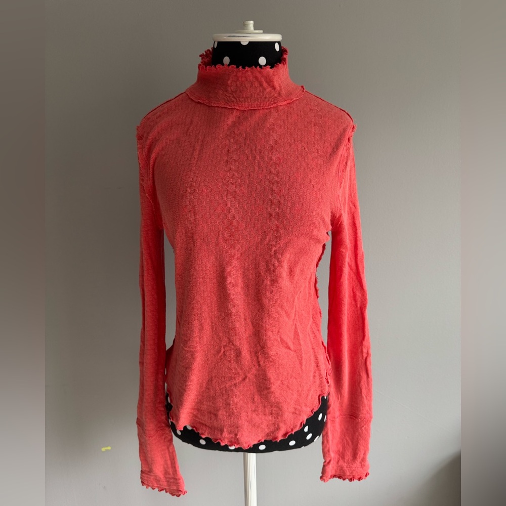NWT Free People We The Free Sara Pointelle 
Turtleneck - size large